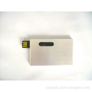 CaraUSB personalized Aluminum metal bank card type Usb flash disk custom drawing card chip can be printed Logo